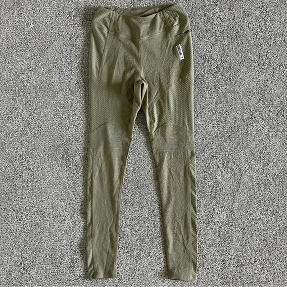 Gymshark Leggings True Texture Washed Khaki High Size Small - Picture 1 of 8